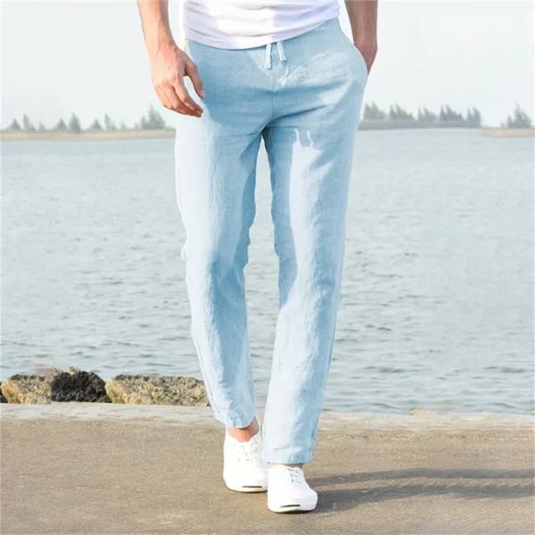Men's Cotton Linen Pants Male Autumn  S-3XL