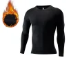New Winter Warm Men Fleece Thermal Undershirts Long Sports Tracksuit