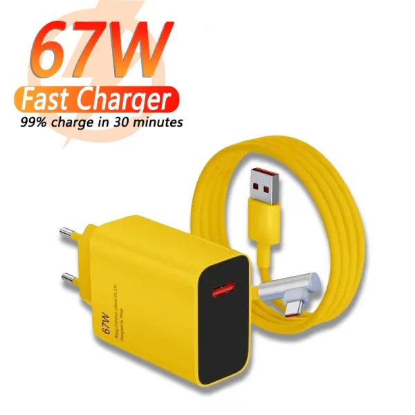 67W Fast Charger For Xiaomi Ultra Lite USB A To Type C