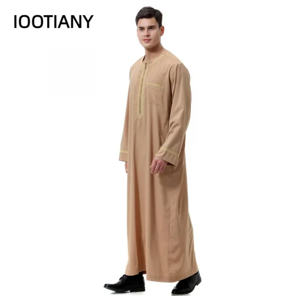 Muslim islamic Clothing Men Jubba Thobe print zipper
