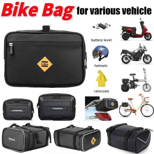 Bike Front Bag Travel Tail Bags Bike Handlebar Bag For Luggage Rack Electric Bicycle Motorcycle Carrier Bike Hanging Bag Waterpr