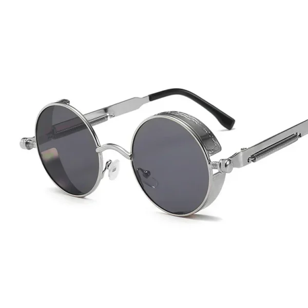 Round Gothic Steampunk Metal Frame Sunglasses