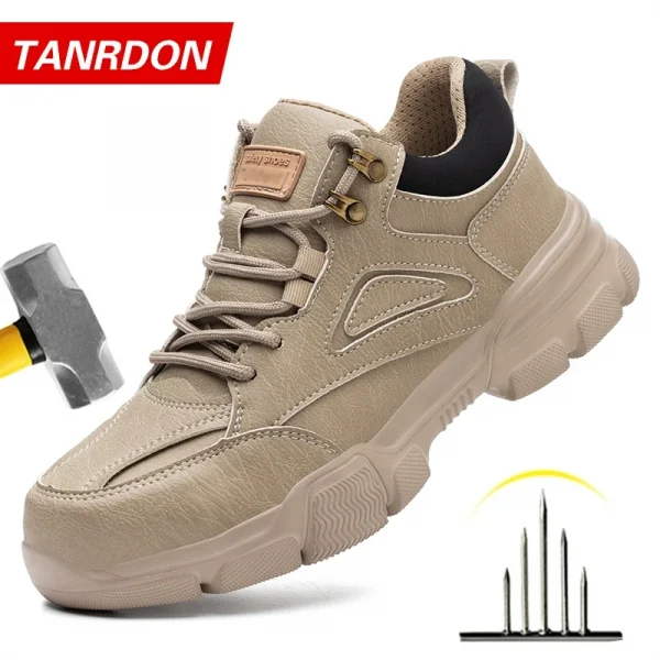 Safety Shoes Men Steel Toe Work Shoes Anti-smash