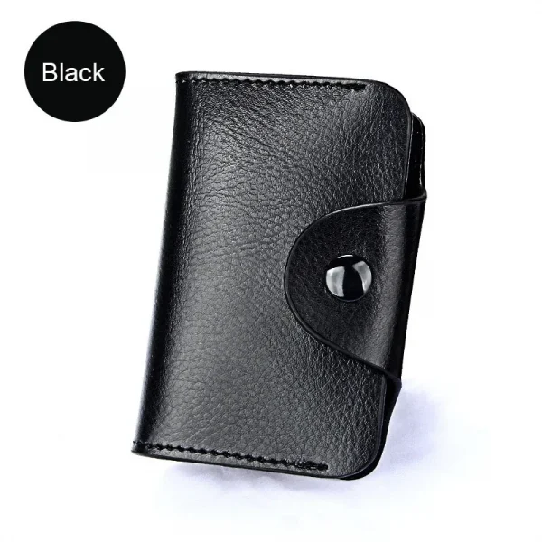 Genuine Leather Unisex Business Card Holder Wallet Bank Credit Card Case id