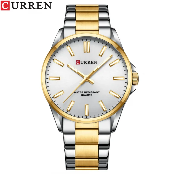 Men Stainless Steel Calendar Quartz Wristwatch