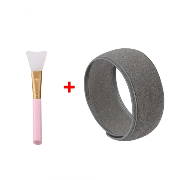 Adjustable Makeup Headband and Mask Brush Set