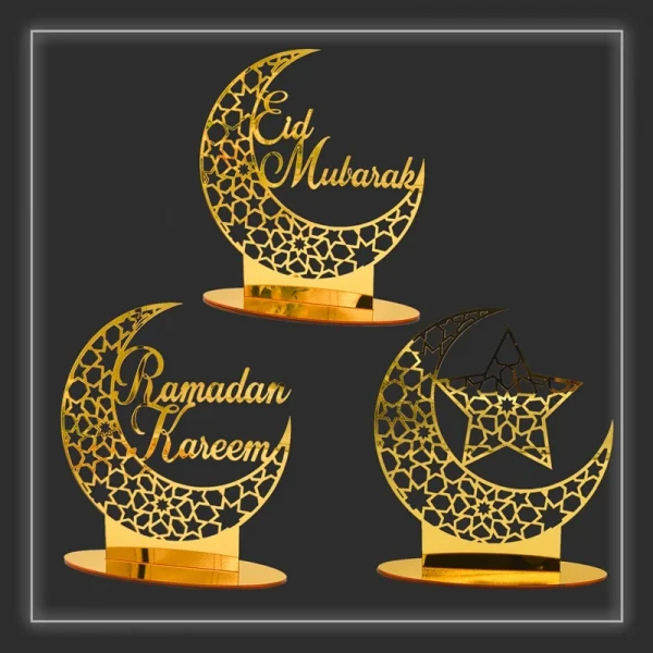 Eid Acrylic Ornament Mubarak Party Decor