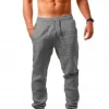 Men's Cotton Linen Casual Pants Male Shorts Pants Breathable