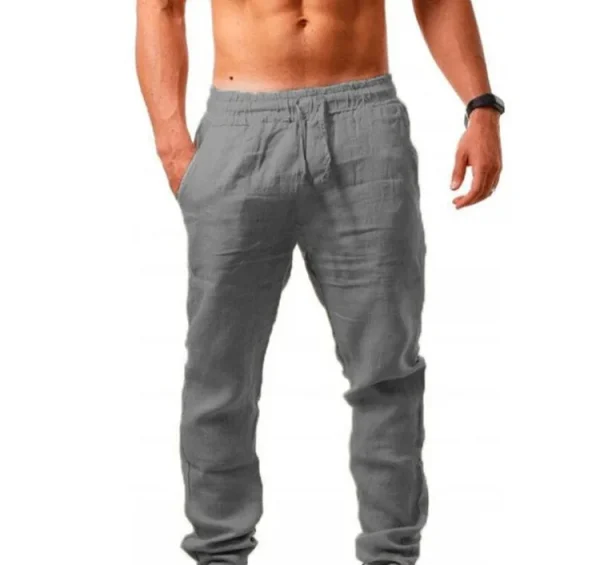 Men's Cotton Linen Casual Pants Male Shorts Pants Breathable