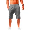 Men's Cotton Linen Casual Pants Male Shorts Pants Breathable