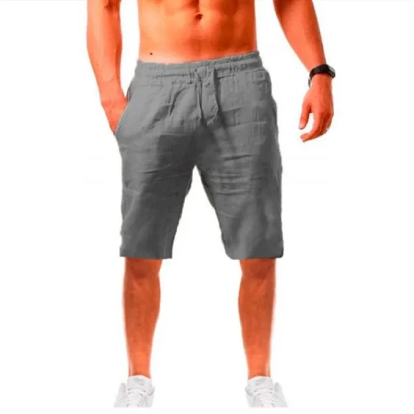 Men's Cotton Linen Casual Pants Male Shorts Pants Breathable