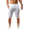 Men's Cotton Linen Casual Pants Male Shorts Pants Breathable