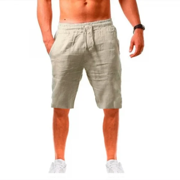 Men's Cotton Linen Casual Pants Male Shorts Pants Breathable